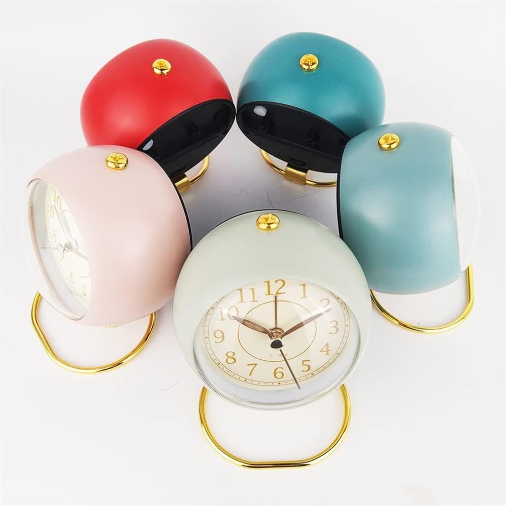 Nordic Metal Desk Clock Night Light Alarm Bedside