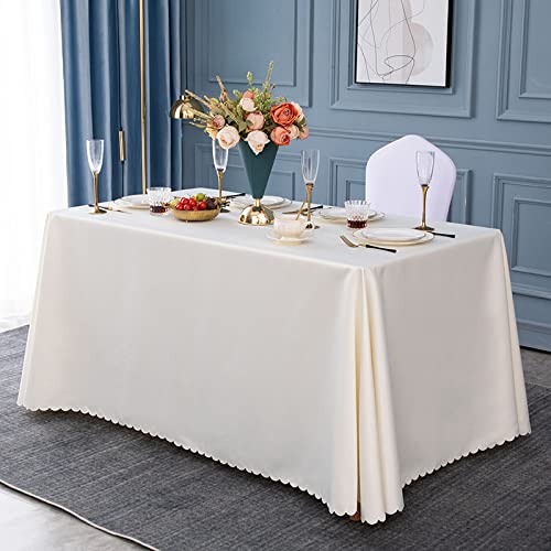 Mantel rectangular beige 120 x 160 cm mantel 100% poliéster con mantel cuadrado para mesa de comedor interior y exterior