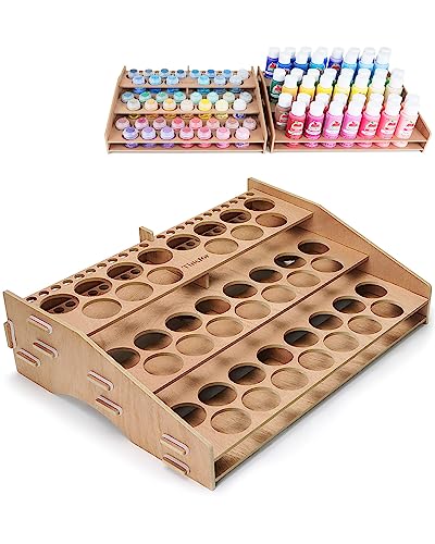 tinctor Wooden Paint Organizer & Paint Brush...