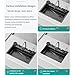 NuoJing Premium 26.5 * 17.7 in Black Kitchen Sink - Drop In Workstation, 304 Stainless Steel Waterfall Sink, Nano Coating, Experience the Perfect blend of Aesthetics, Durability, Versatility