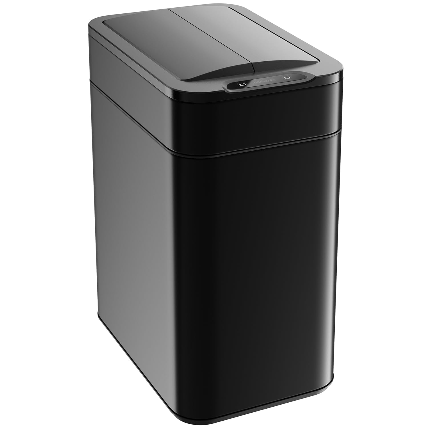 hOmeLabs - 13 Gallon Kitchen Trash Can - Retractable Automatic Sensor Butterfly Lid, Space-Saving Design, Easy to Clean, Battery-Operated with Batteries Included - Matte Black