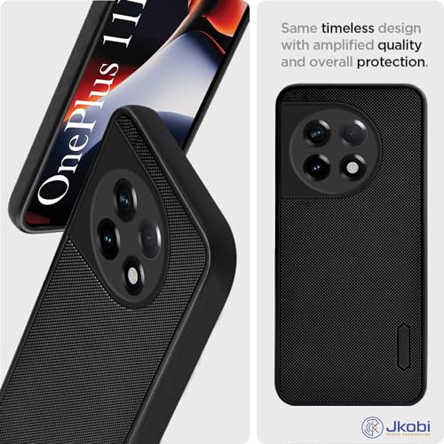 Image of Jkobi Back Cover Case for OnePlus 11R (Textured Grip Design | Camera Protection | Slim and Light Weight | Soft Touch and Feel | Black)