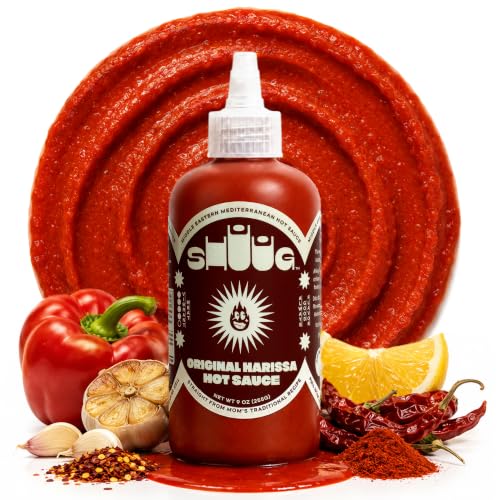 SHUUG Harissa Sauce (9oz) | Hot & Spicy Red Pepper Flavor | Middle Eastern Harissa Paste Sauce with...