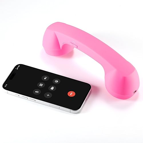 Miniatura 1 de Auricular retro para teléfono, receptor de mango fijo estilo retro tipo C, auricular de teléfono Bluetooth con altavoz de micrófono, para iPhone,