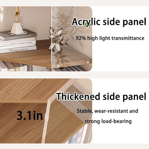 4-Tier Acrylic Corner Bookshelf - Durable Transparent Display Shelf for Living Room & Study, Stylish Multi-Purpose Storage Organizer, Space-Saving Home Decor Solution