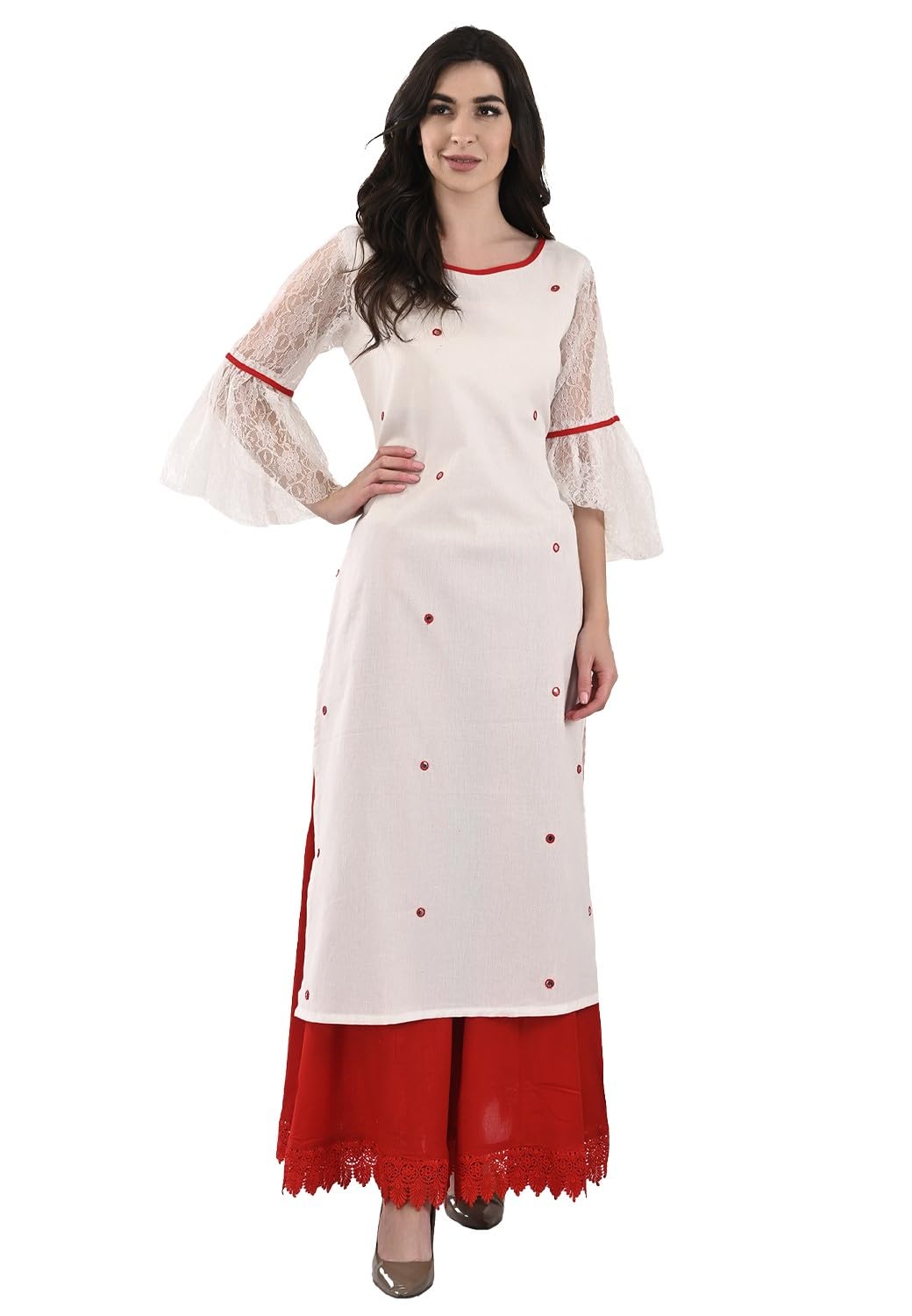 Women Cotton Linen Long Kurta Straight Fit Ethnic Kurti for Women Casual Office Wear Summer Kurta Lightweight Breathable Kurta Black Kurti Ladies Traditional Indian Ethnic Wear-image-13