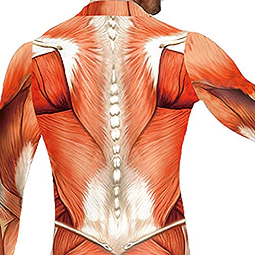 JOAU Men's muscle Body Suit Tight Halloween 3D Digital Printing Adult One-piece Halloween Party3