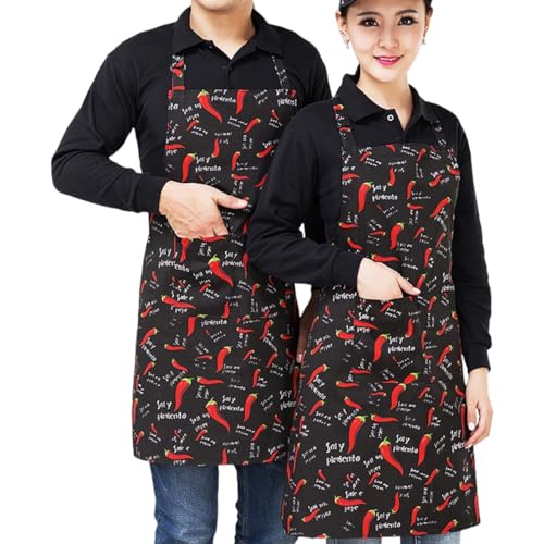 haoduanduan Grillschürze mit individuellem Logo und Name, Grillmeister, The Man The Myth, The Legend, personalisierbar, bestickt, chili, 31*27In
