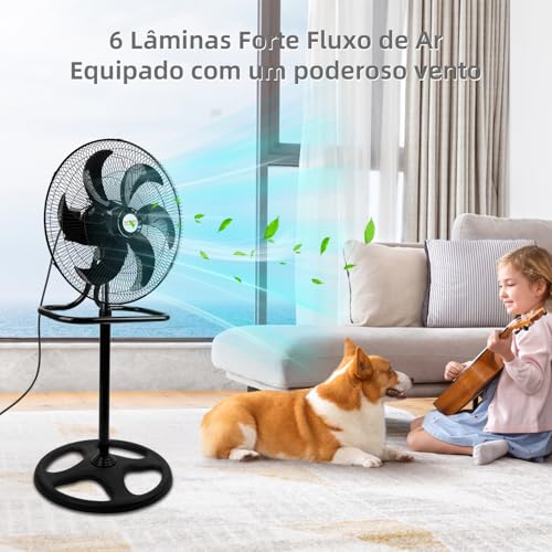 BEMMY Ventilador de Coluna 3 em 1, 50cm 127V 3 velocidades 6 pás Ventilador de Coluna,Ventiladores c