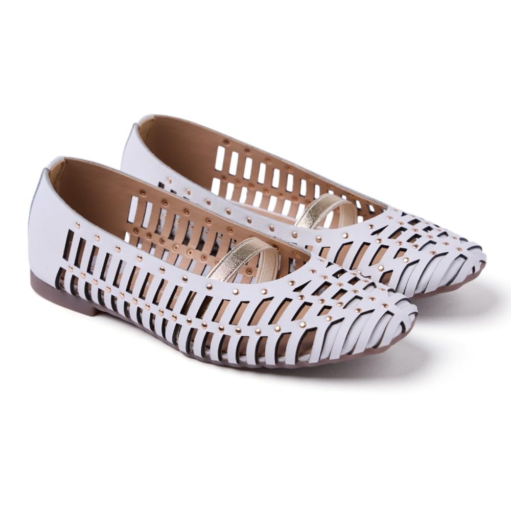 GIOSEPPO PALAYAN, Mary Jane Flat Shoes, White, 32 EU