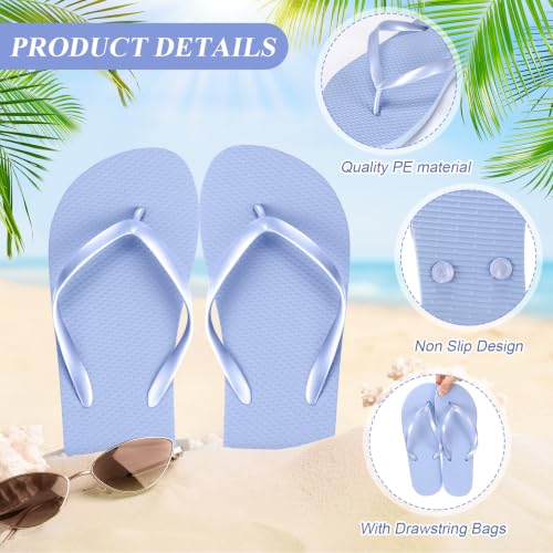 Image of Unittype Flip Flops Bulk for Wedding Guest Slippers Wedding Flip Flops with Cards Bags for Pool Beach Party