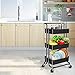 3-Tier Rolling Carts with Wheels Storage Cart Makeup Cart with Roller Wheels Mobile Storage Organizer for Kitchen, Bathroom, Office, Coffee Bar