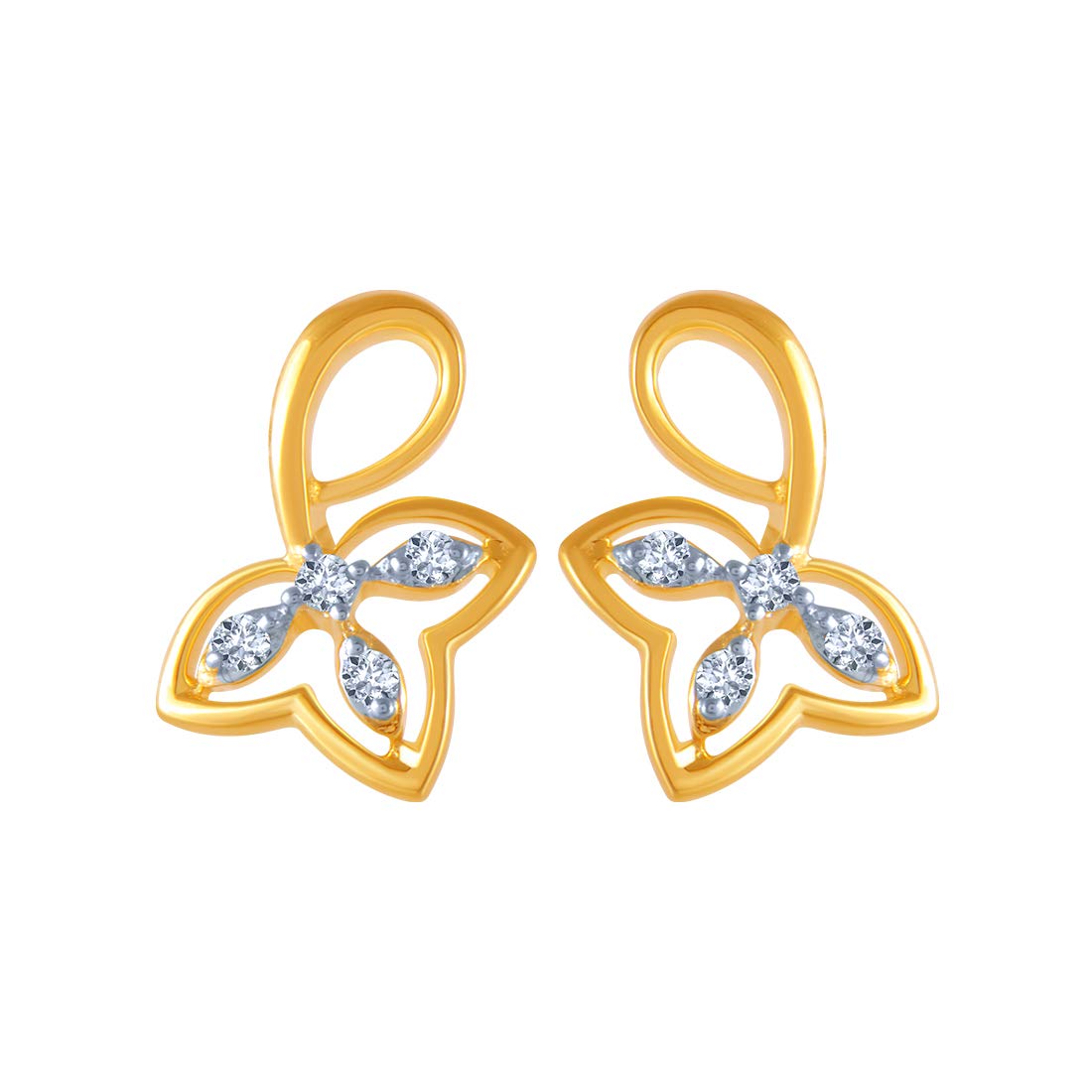 Gold and Diamond Stud Earrings for Women-image-43