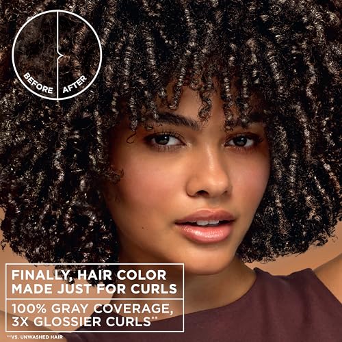 Garnier Nutrisse 0% Ammonia Glossy Curl Color Permanent Hair Dye for Curls, Vegan Color For 100% Gray Coverage, Curl-Protecting Formula with Enhancing Oil, CR6 Glossy Golden Brown (Pack of 2)
