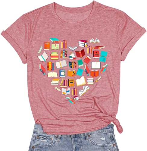 Image of Book Shirts for Women Reading T Shirts Teacher Shirt Book Lovers Tee Reading Rainbow Shirt Library Shirt