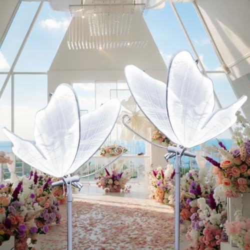 TRAVELER Butterfly Floor Lamp - 2pcs 23.6 Wedding LED Creative Ceiling Lights Adjustable Height Hanging Decoration Props for Wedding Stages Halls Party Events