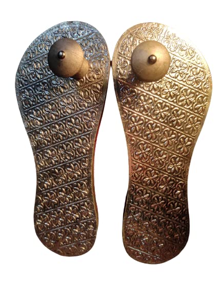 Wooden Cave™ Slippers For Men Flip Flop Design | Handcrafted Wooden Khadau Flip Flops - Comfortable Unisex Slippers for Indoors and Outdoors (10 INCH) (silver khdau) (B0C1TGFCH1) Amazon Price History, Amazon Price Tracker