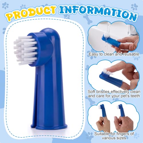 Image of Nuenen 150 Pcs Dog Toothbrush Finger Toothbrush Dental Brushes Puppy Tooth Brushing Kit for Large and Small Dogs Cats Most Pets Teeth Cleaning Oral Care Supplies(Popular Color)