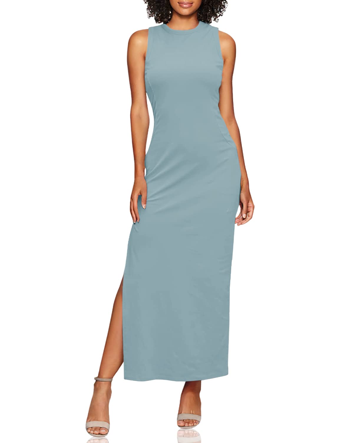 Meenew Women's Party Beach Vacation High Slit Summer Maxi Long Bodycon Dress