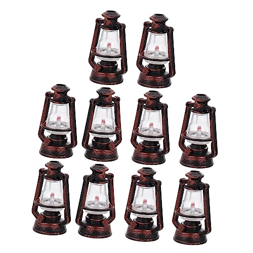 Tofficu 10pcs Mini Lantern Vintage Oil Lamp Hanging Kerosene Lantern