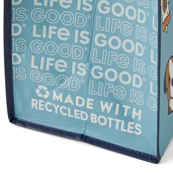 Bolso Tote Grande Life is Good Plenty of Pups Azul Ahumado miniatura 3