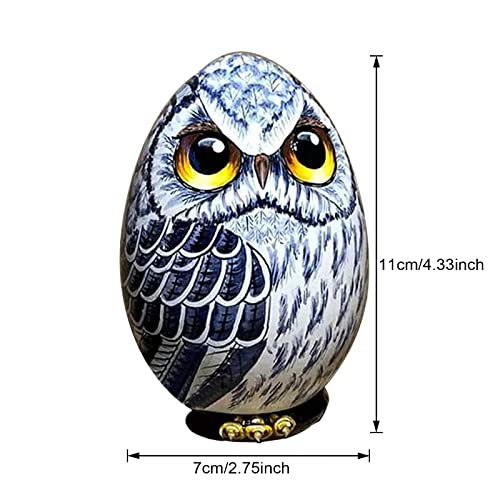 Zgoek 5 Pieces Easter Wooden Egg, Russian Nesting Doll Owl Easter Eggs Owl Statue Decorative Hand Painted Eggs For Party Favors, Classroom Prize Supplies #TOP6