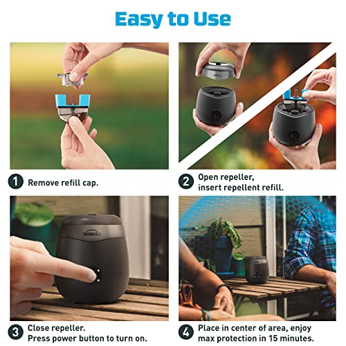 Thermacell E-Series Rechargeable Mosquito Repeller With 20' Mosquito Protection Zone; Charcoal; Up To 9-Hr Battery Life; Includes 12-Hr Repellent Refill; Deet-Free Bug Spray Alternative; Scent Free #TOP5
