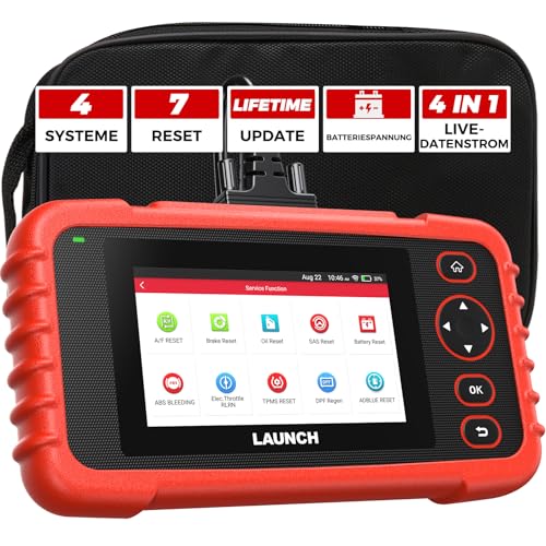 LAUNCH CRP123X V2.0 Escáner OBD2, Lector de Códigos Diagnosis con con 4 Sistemas y 7 Funciones de Reinicio, Motor Transmisión ABS SRS Airbag AutoVIN, Wi Fi Actualización Gratuita de por Vida