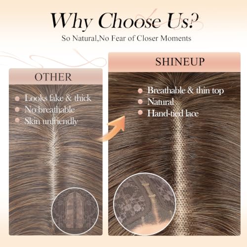 Image of EMMOR Human Hair Wig for Women 13x5x1 Inch HD Lace Front Wig 18 Inch Layered Glueless Wigs Pre-Plucked Hairline Human Hair Blend Premium Synthetic Fiber for Everyday Wear(Ombre Gray Blonde)