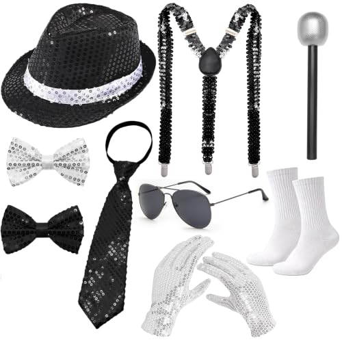 80s Disco Costume for Men, 9 Pcs Disco Outfit Accessories for Halloween - image 1