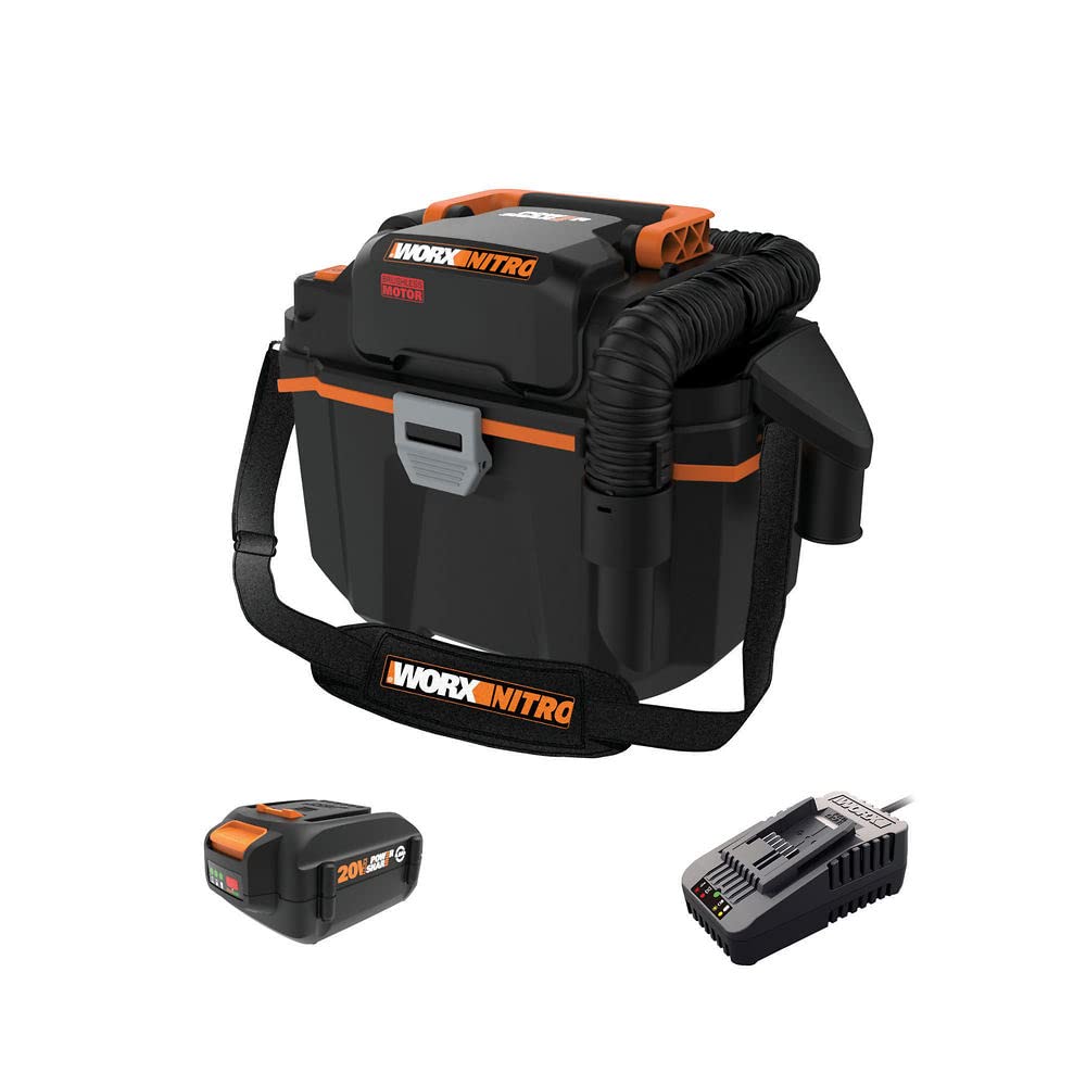 WORX Nitro WX031L 20V 2.1 Gal Cordless Wet/Dry Vacuum, Black