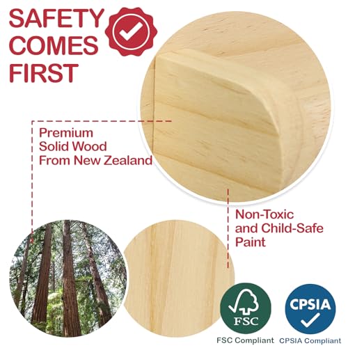 Monläurd® Wooden Baby Pull Up Bar – Montessori Wall-Mounted Handrail for Toddlers Learning to Stand, Balance & Walk, Safe Indoor Support for Early Motor Skill Development - Image 3