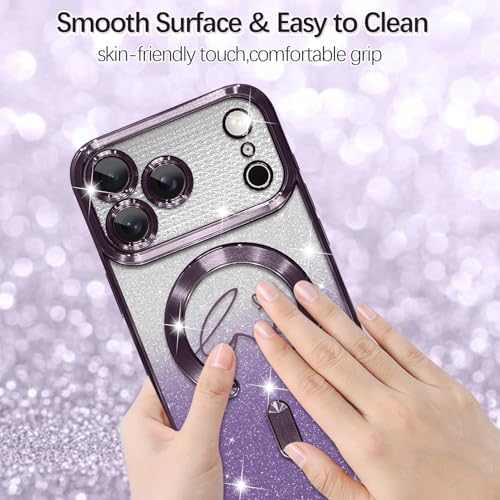 Image of ZIYE Magnetic Case Designed for iPhone 17 Pro Glitter Case-Purple
