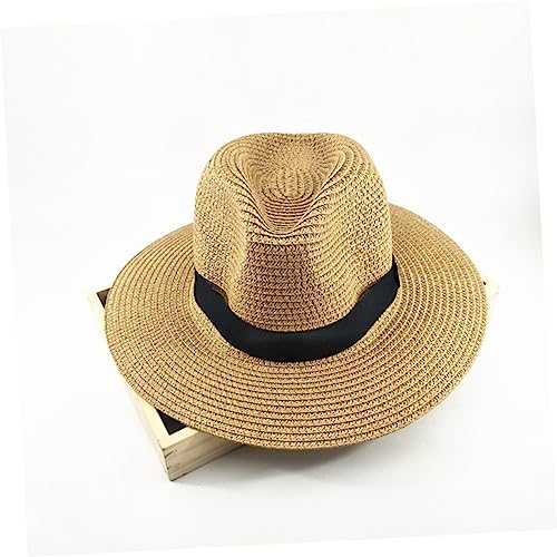 Unisex Boys and Girls Straw Hat for Beach Brim Sun Hat Khaki Stylish Design for Boys and Girls2
