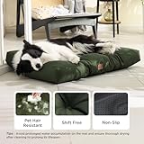 BEDSURE Hundekissen Grosse Hunde waschbar - 91x68cm hundematratze L für große, mittelgroße Hunde Outdoor gepolstert Hundematte grün in 10cm Höhe