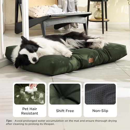 BEDSURE Hundekissen Grosse Hunde waschbar - 91x68cm hundematratze L für große, mittelgroße Hunde Outdoor gepolstert Hundematte grün in 10cm Höhe