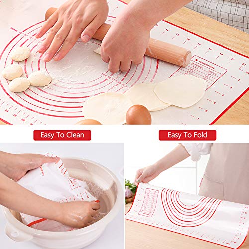 Silicone Baking Mats Pastry Mat, Adoric 2Pack Non-stick Baking Mat and 1Pack 16x24 Inch Silicone Pastry Mat with Measurement Fondant Mat, Counter Mat, Dough Rolling Mat, Oven Liner, Pie Crust Mat
