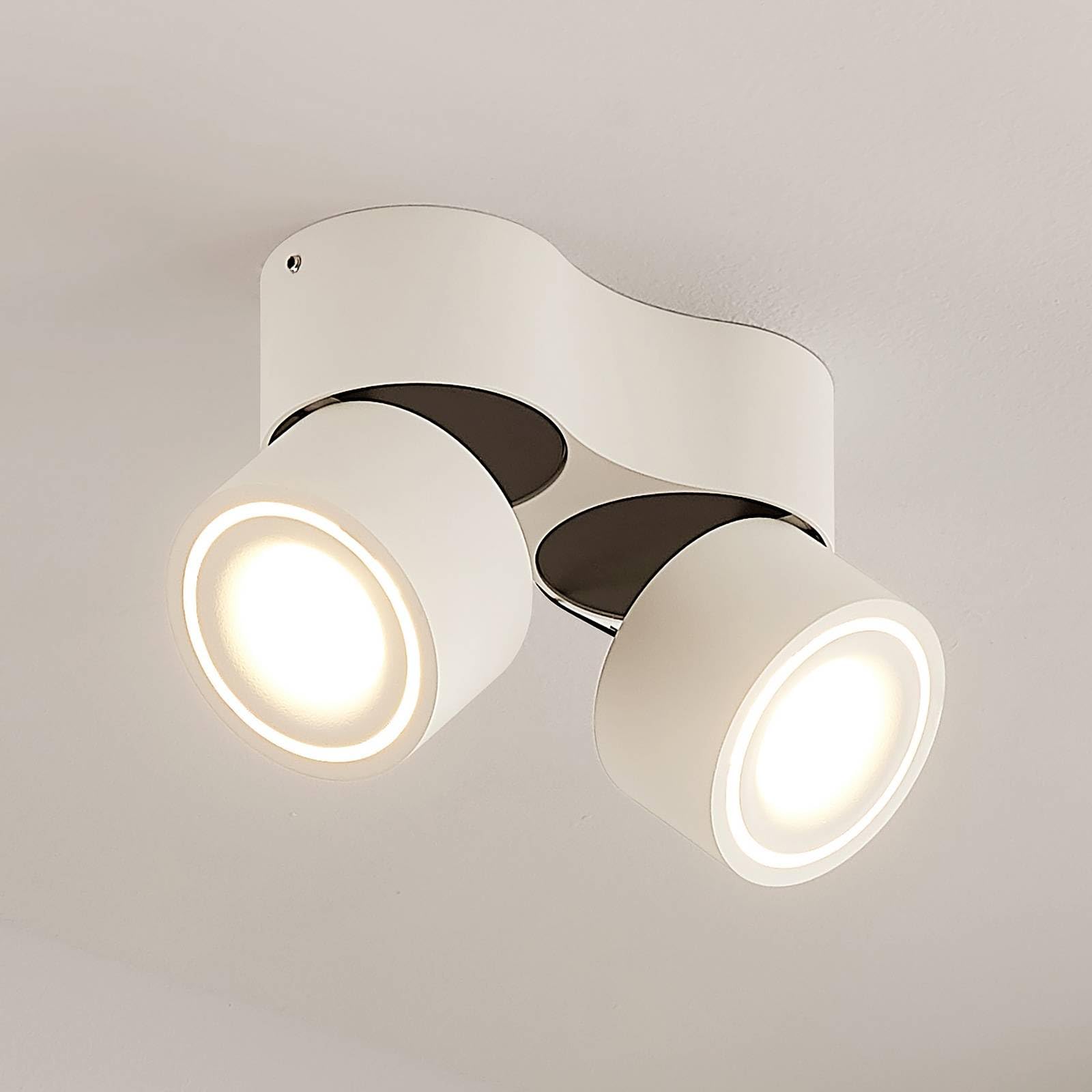 Arcchio LED Deckenlampe, Spotbalken Deckenstrahler 350° drehbar 90° schwenkbar Deckenleuchte Deckenspot 2x 6,1W Spot Wohnzimmerlampe Strahler
