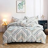 Aztec Duvet Cover, Bohemian Bedding Set, Boho Tribal Geometric Pattern Printed, 3 Piece Duvet Cover