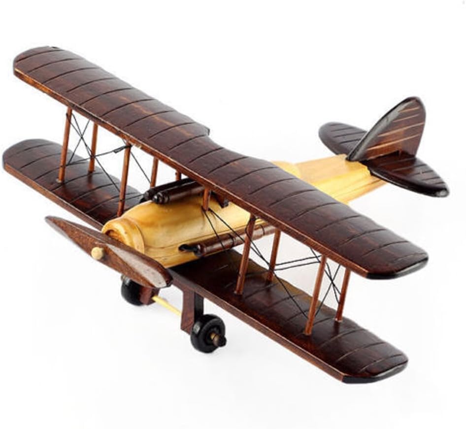 Classic Vintage Wooden Airplane Statue Craft Gift Toy Classic Handmade Airplane Sculpture Fashion Home Decor Airplane model Home Decorations Wooden Crafts Creative Gifts Home Decoration