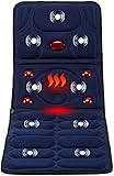 Lichaamsmassagemat met warmte, 5 grote infrarood warme lampen warme kneden massage, 8 vibratiemotoren massagematraskussen, full body massagekussen, nek, rug, taille, benen