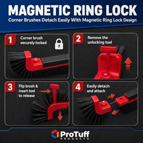 ProTuff Products Cepillo para Limpieza de Piscinas - S - La Escoba para Piscinas Friega Más Rápido Y Limpia Mejor Que Otros Accesorios de Mantenimiento para Fregar Paredes Y Azulejos de Piscina