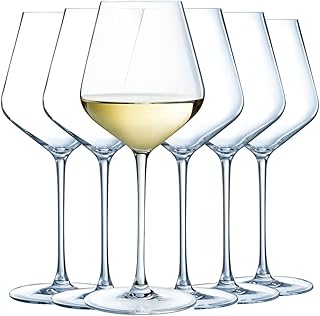 Cristal d'Arques Paris - Collection Ultime - 6 Verres à pied 38 cl en Cristallin - Brillance et Haute Résistance - Fabriqués en France - Emballage renforcé, adapté à la vente en ligne