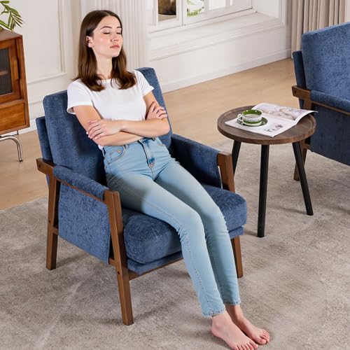 Sillón Plegable Chenille Azul Marino miniatura 7