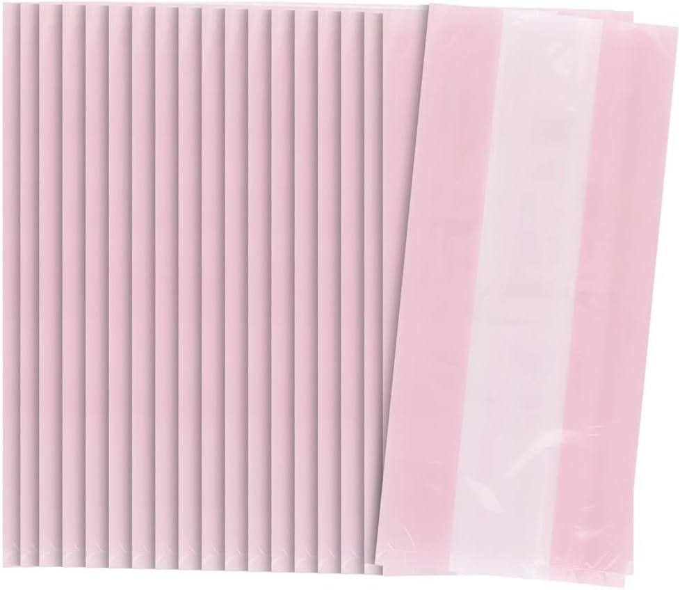 Pastel Pink Cellophane Bags - 14" x 5.38" (Pack Of 30) - Premium Treat Bags For Gifts, Party Favors & Candy Packaging