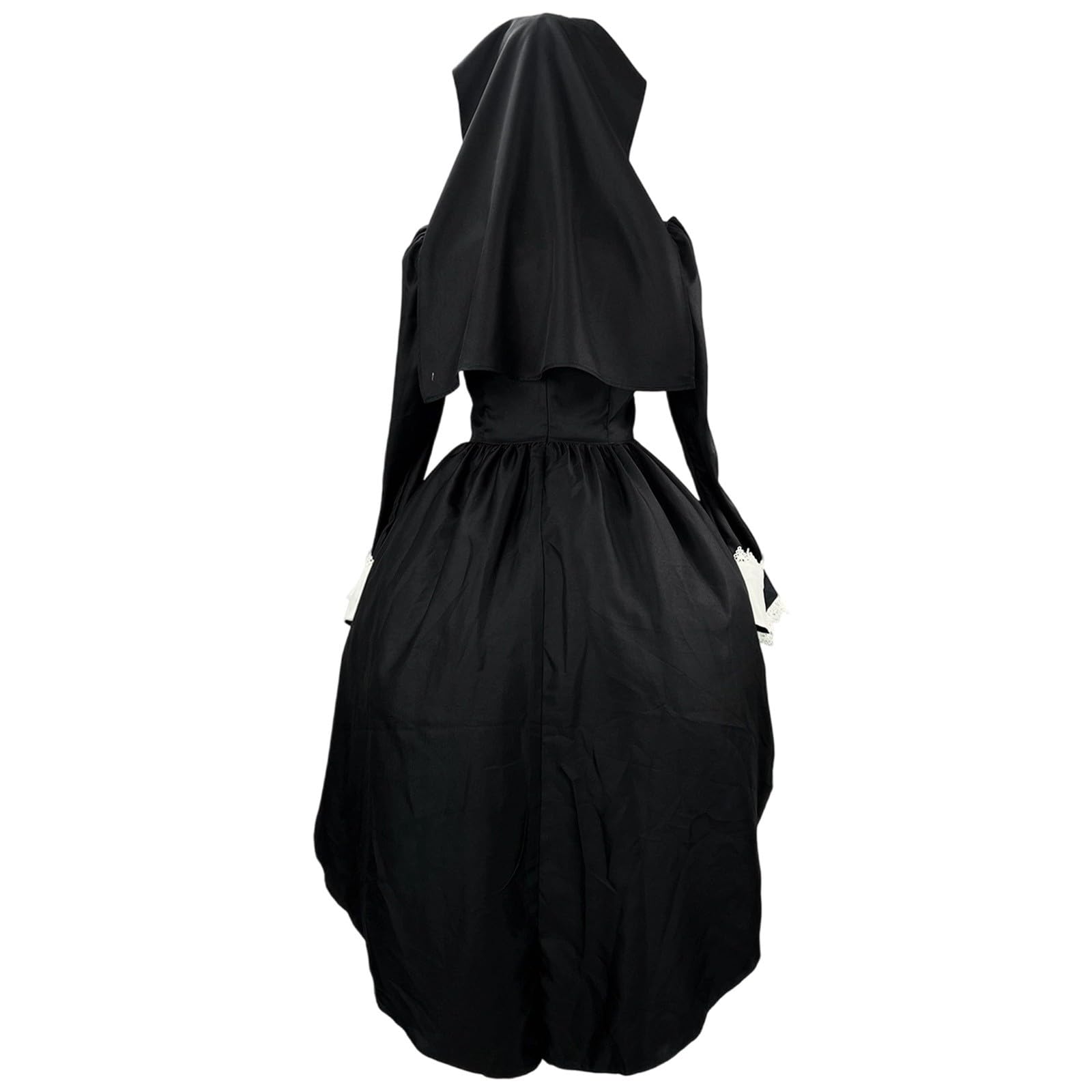 Generisch Elegantes Cosplay-Kleid mit Spitzenbesatz für Halloween-Partys mittelalterliches Gothic-Rollenkleid in Übergröße mit Korsett-Optik viktorianischem Charme (Black, XXXXXL)