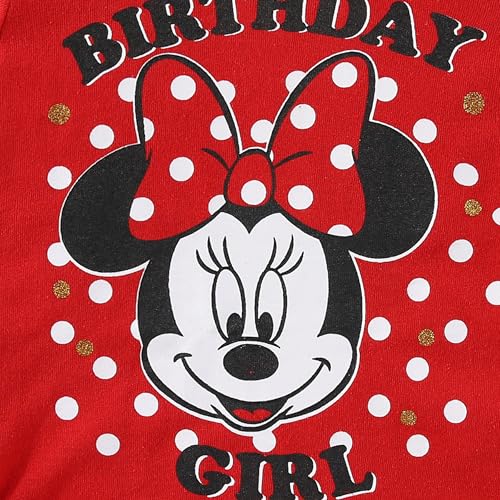 Disney Minnie and Mickey Mouse Girls Birthday Party Short Sleeve T-Shirt for Toddler and Big Kids3