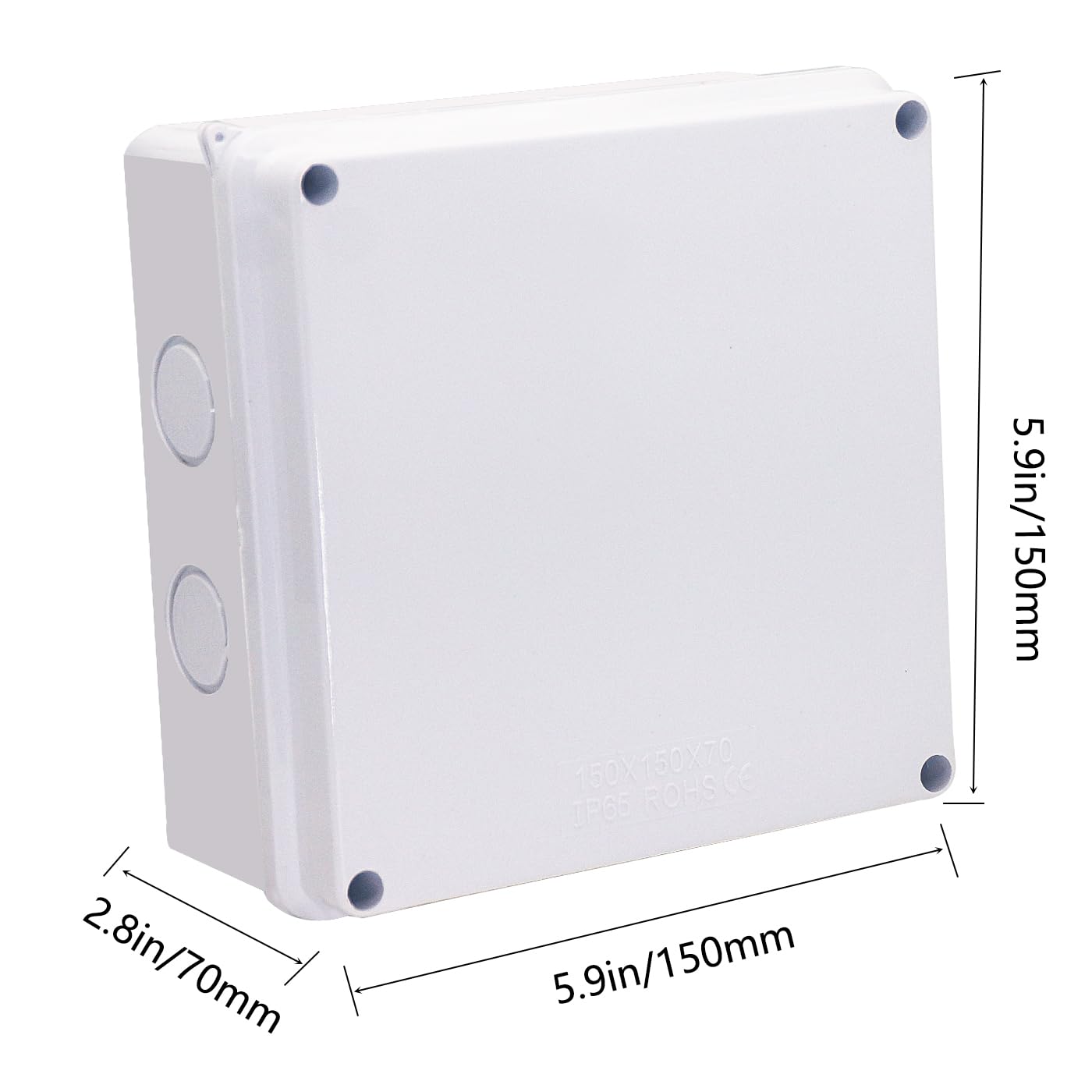 Scatola di giunzione, 2 scatole elettriche con fori riservati, impermeabili, IP65, in plastica ABS, colore bianco, 150 x 150 x 70 mm