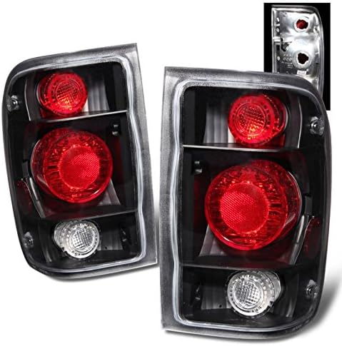 SPPC Black Euro Tail Lights Assembly Set For Ford Ranger - (Pair) Driver Left and Passenger Right Side Replacement