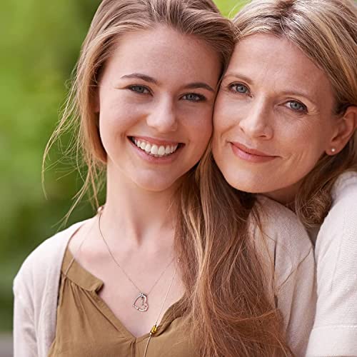 Yesteel Rose Heart Initial Necklaces Gifts for Women Teen Girls, Silver Plated Heart Initial Letter Pendant Necklace Jewelry Valentines Mothers Gifts for Her Girlfriend Wife Mom2